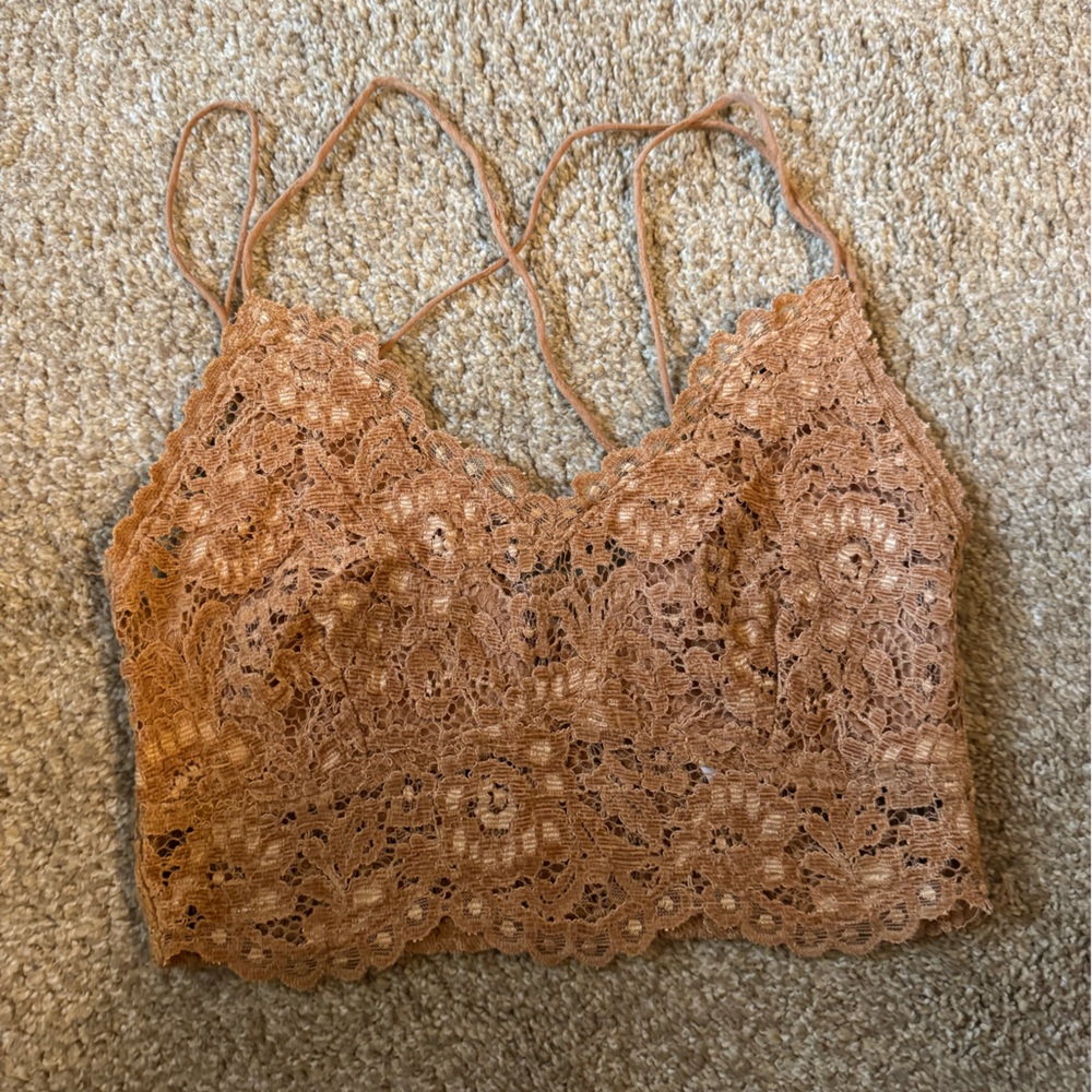 Free People velvet/Lace Bralette